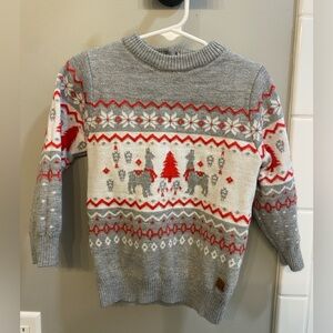 Tipsy Elves Gray and Red Festive Crewneck Sweater / Size 4T / VGUC